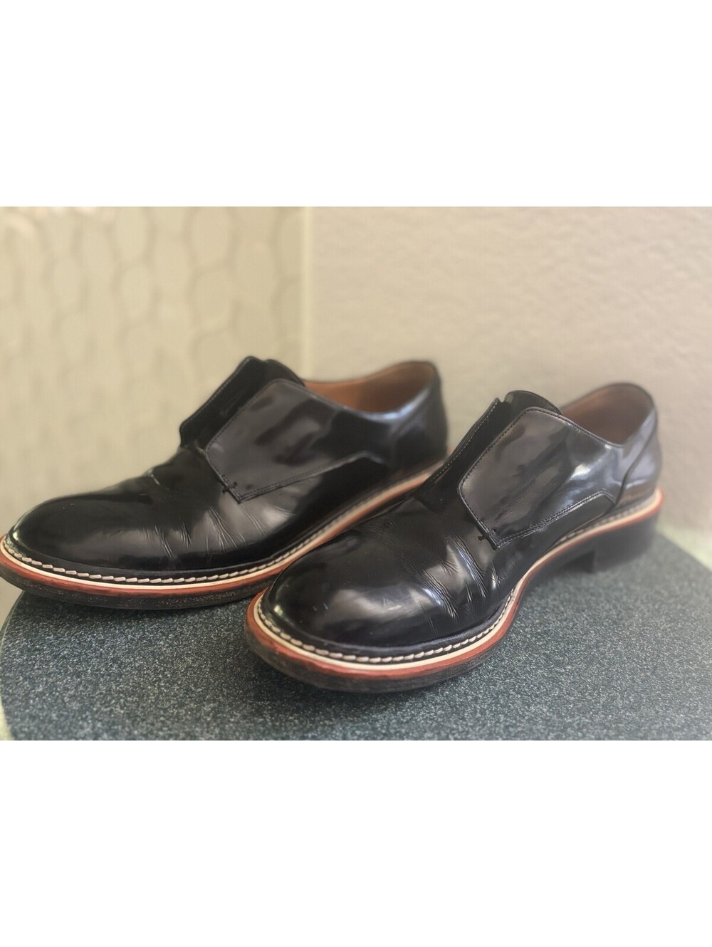 Fratelli Rossetti Dandy Leather Slip On Loafers Black Sport Sole Italy W S 9/9.5